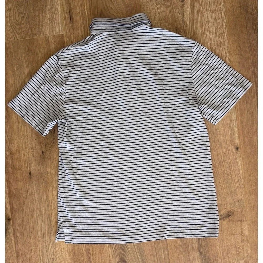 Polo Ralph Lauren Polo Shirt Gray Navy Striped Small Pony Classic Fit